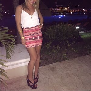 Aztec Print Mini Dress